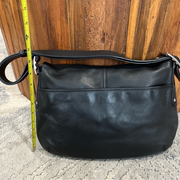 COACH Legacy CROSSBODY LEATHER BAG Black Flap Purse 7454 Adjustable Strap - Picture 6 of 12